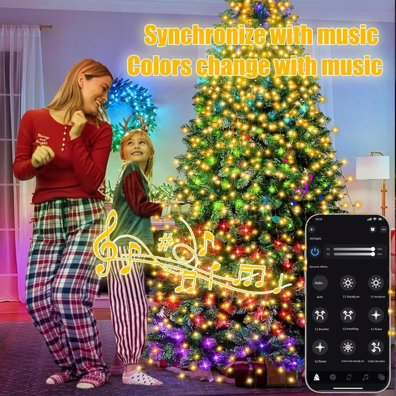Smart Christmas Tree Lights – 400 LED, APP & Music Sync, 17 Modes, Dual Color