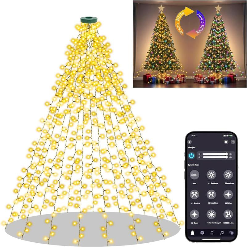Smart Christmas Tree Lights – 400 LED, APP & Music Sync, 17 Modes, Dual Color