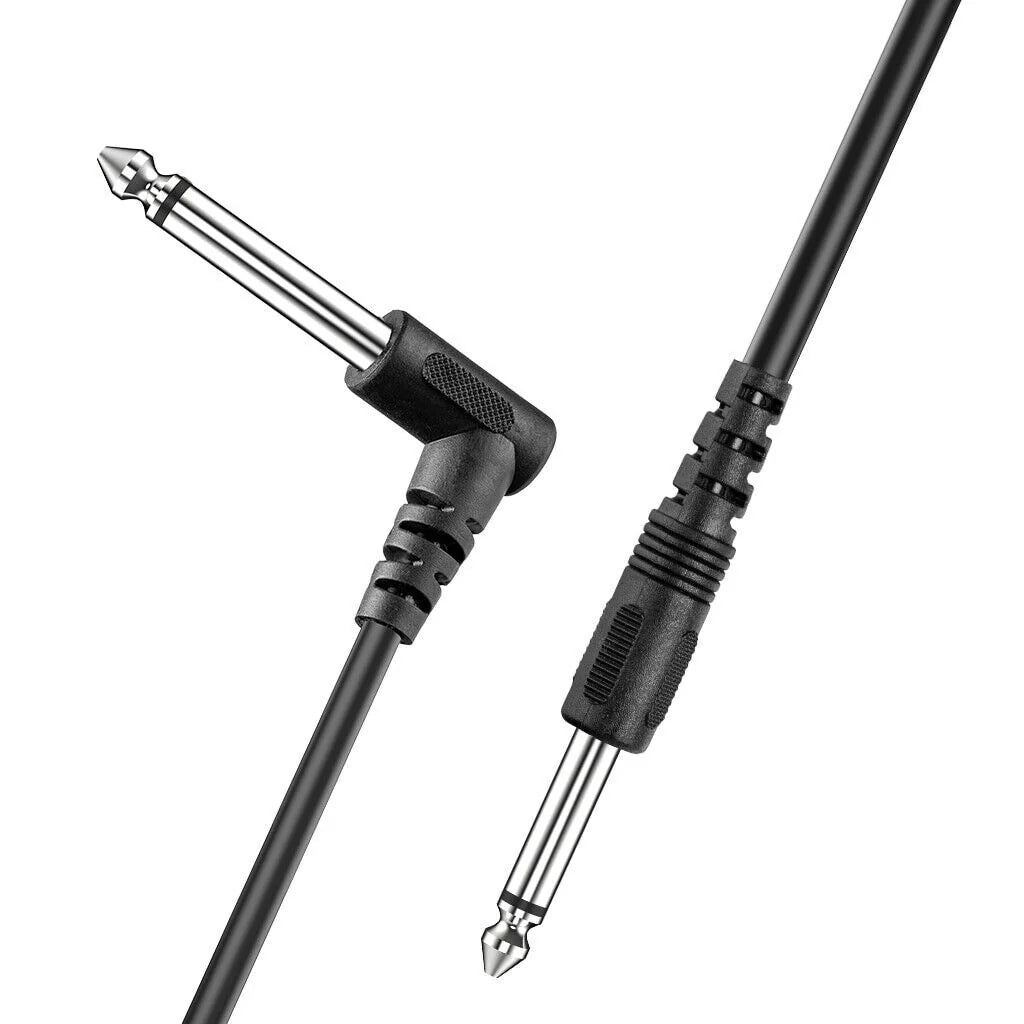2 PACK 10FT Electric Patch Cord Guitar Amplifier Amp Cable Right Angle 90 Degree