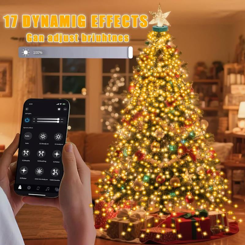 Smart Christmas Tree Lights – 400 LED, APP & Music Sync, 17 Modes, Dual Color
